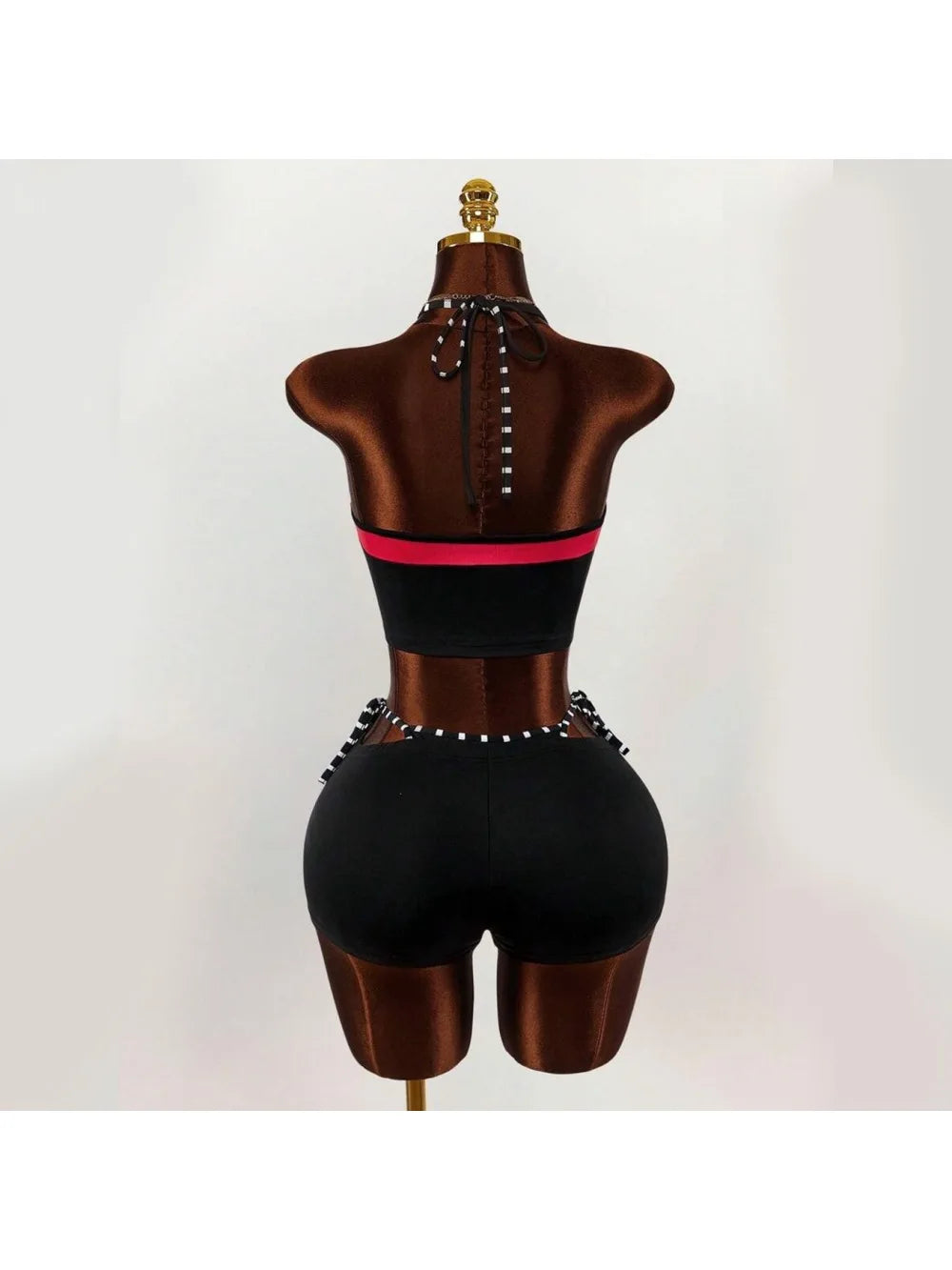 2026 new summer American retro sports Y2K hanging neck shorts two-piece set punk street trend fashion ins personality spicy girl