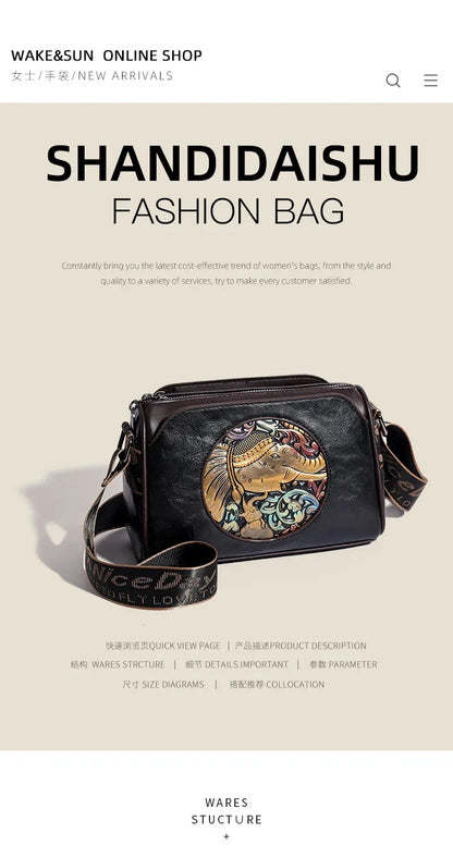Women Crossbody Bag for Women Elephant Bags Fashion Print High Quality Leather Shoulder Bag Messenger Bags Sac a Main