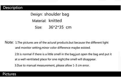 Wool Plush Woven Women Shoulder Bags Ladies Stripe Designer Knitted Braid Handbags Tote Summer Beach Shopper Purses