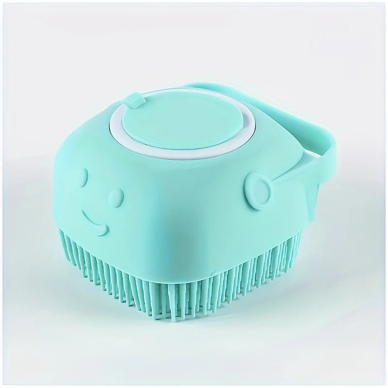 Universal Cat And Dog Shower Bath Brush with Tick Removal Tool, Featuring Massage Soft Bristles, Random Color, Ergonomic Handle And Removable Lid, Suitable for Washing And Bathing Scenarios, Designed for Medium to Small Pets