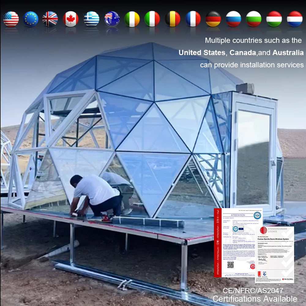 Customizable 4-season outdoor camping transparent bubble house star view geography dome glass tent hotel spherical glass room