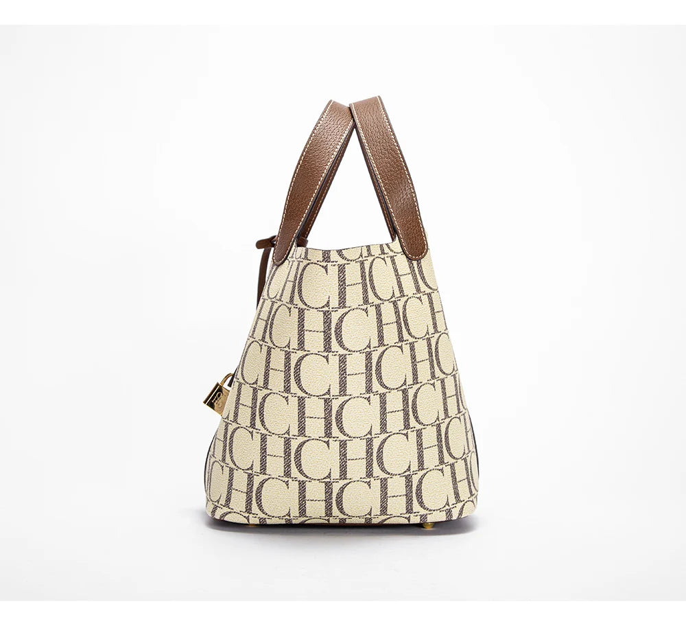 CH Large Capacity Commuter Travel Handbag Luxury Brand Fashion Texture Letter Printed Women's Shoulder Bag