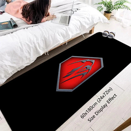 VIKAMA Motorcycle Racing Rug - Non-Slip Floor Mat for Entrance, Anti-Skid Bedside Carpet with Bike Print Home Decor