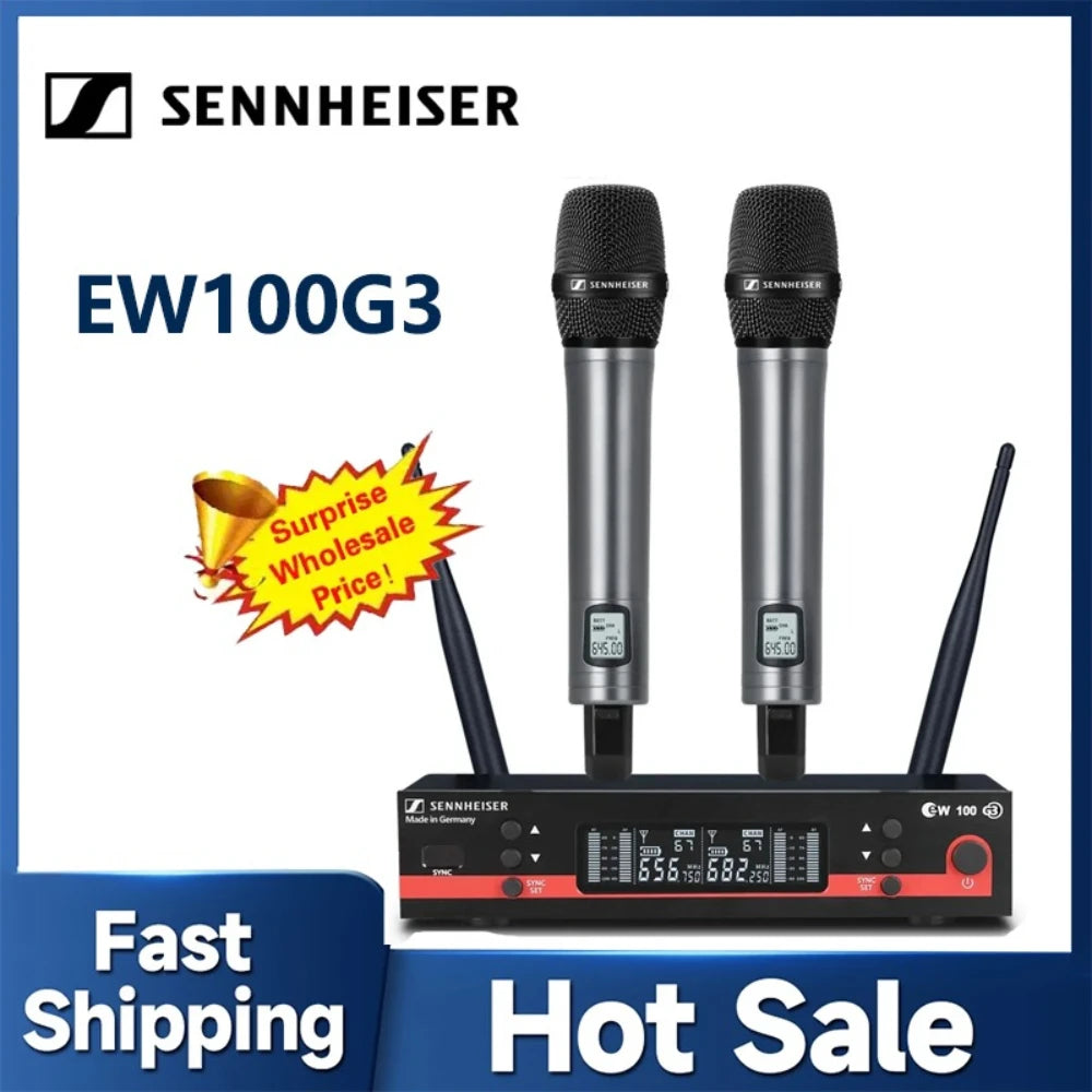 Sennheiser EW100G3 UHF True Diversity Wireless Handheld Microphone System E835 Capsule For Stage Karaoke Wedding Live