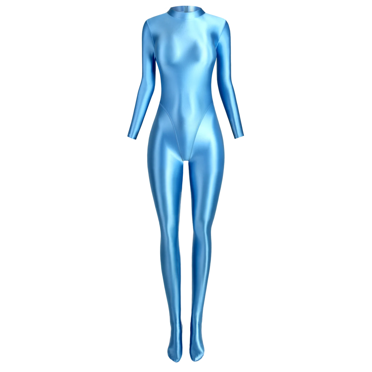 MJINM Spandex Catsuit Women Full Body Shiny Glossy Bodysuits Tight-Fitting Yoga Sport Tights Catsuit Jumpsuits Zentai