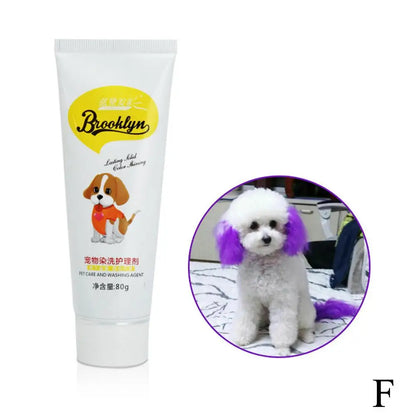 80g Pet Dog Animals Hair Bright Coloring Dyestuffs Hair Bright Safe Dyeing Pigment for Dogs Cats Safe Pet Accessories