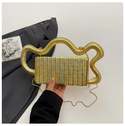 2026 Luxury Designer Women's Shoulder Bags Silver Evening Clutch Bag Trend Clip Party Purse Fashion Crossbody Handbag