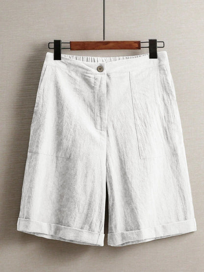 Summer women's thin five-point pants, wide-leg casual straight-leg high-waisted women's pants, fashionable outdoor sports pants