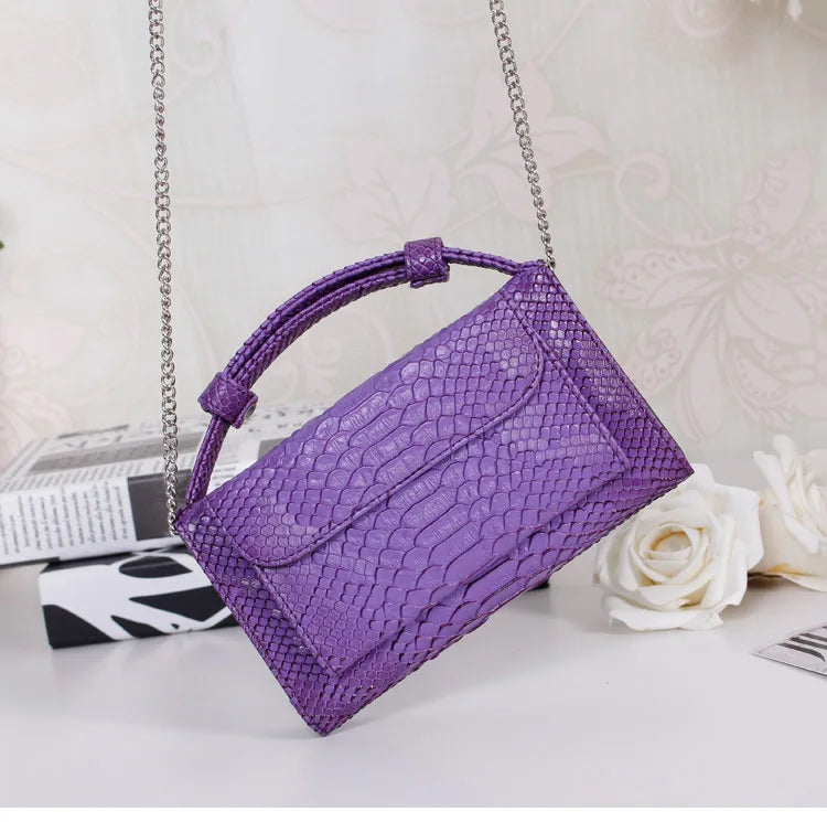 Luxury Snake Pattern Chain Flap Handbags Evening Clutches Crossbody Messenger Shoulder Bags Women Female Ladies Luxurious Purses