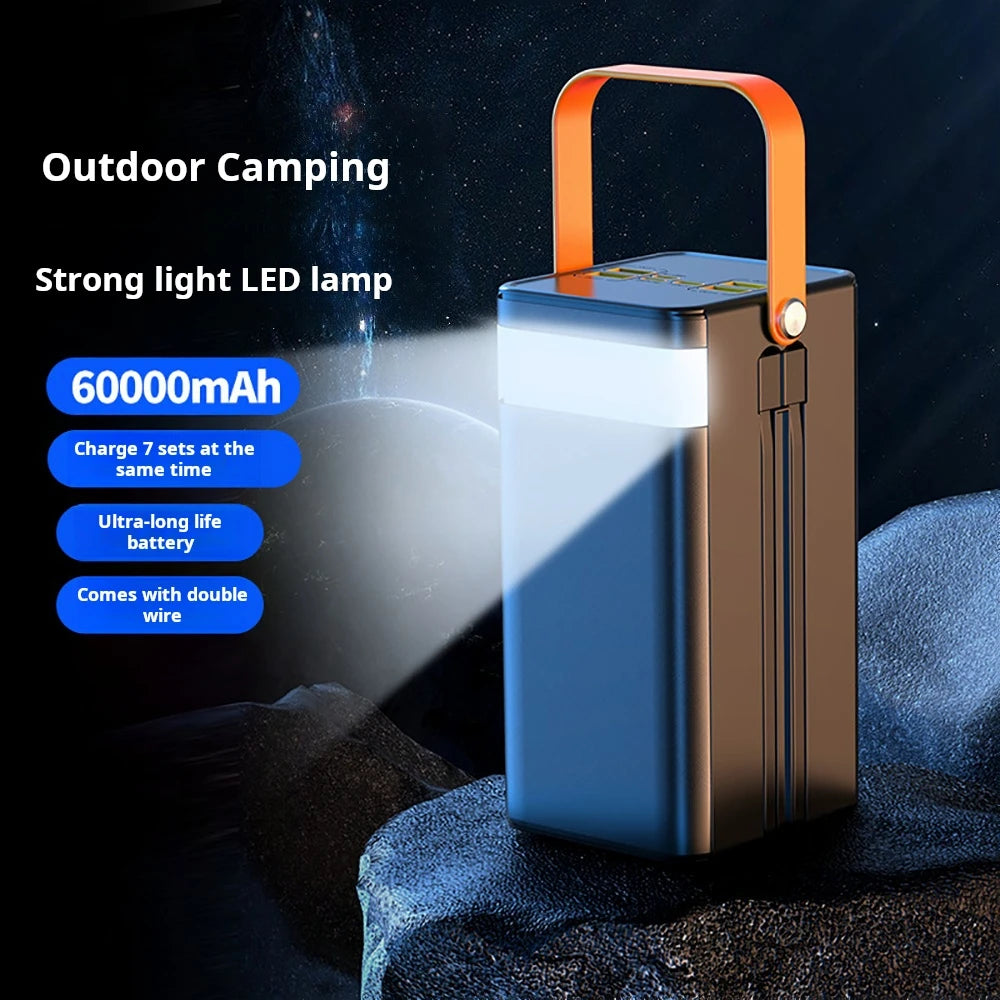 Portable Power Bank 30000mAh 60000mAh 120W Fast Charging Emergency Power Station with LED Charger for Home Camping And Phone