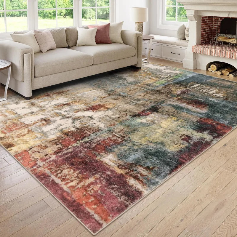 VIKAMA Crystal Pile Carpet Modern Abstract Living Room Kitchen Bathroom Entryway Washable Rugs Stain-resistant Large Mats