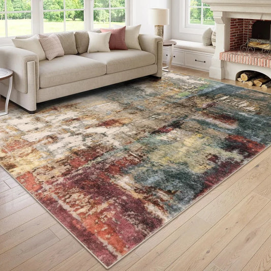 VIKAMA Crystal Pile Carpet Modern Abstract Living Room Kitchen Bathroom Entryway Washable Rugs Stain-resistant Large Mats