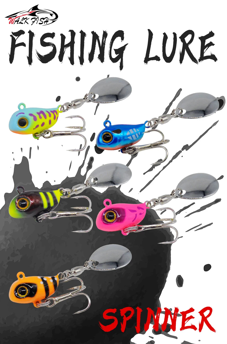 WALK FISH 10g VIB Spinning Tail-spinner Swimbait Fishing Lures Spinnerbait Metal Artificial Bait Carp Fishing Accessories