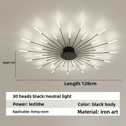 Minimalist LED Ceiling Lamp, Elegant Swirl Firework Design for Living Room, Bedroom, Dining Room