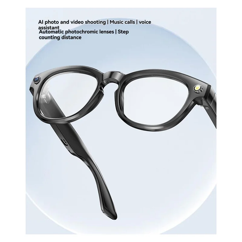 A99E-GS80 AI Smart Bluetooth Glasses–Photo Capture, Call Music Functions, Automatic Speech Recognition For License Plates