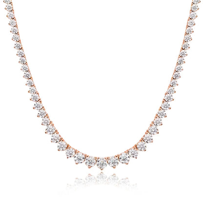 KNOBSPIN 3 Claw D VVS1 Moissanite Tennis Necklace s925 Sterling Silver 18k White Gold GRA Certified Wedding Necklaces for Women