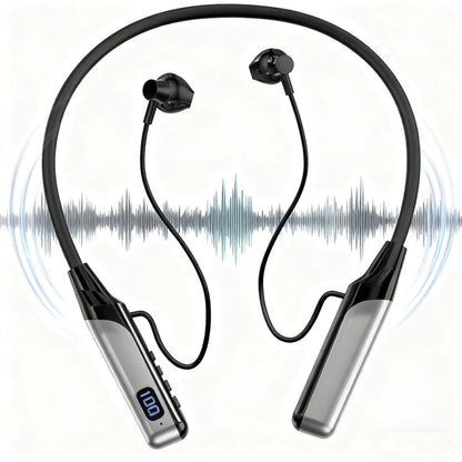 Wireless Headset 5.3 Neck Strap Headset Gaming LED display Stereo Sports headset with magnetic earbuds
