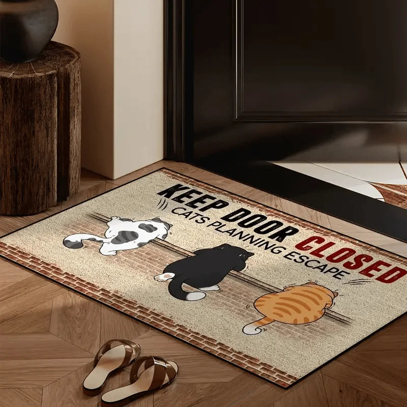 VIKAMA Cartoon Cute Carpet Cat Floor Mat Door Mat Welcome Carpet Outdoor Carpet Rug For Bedroom Living Room Carpet Washable Carp