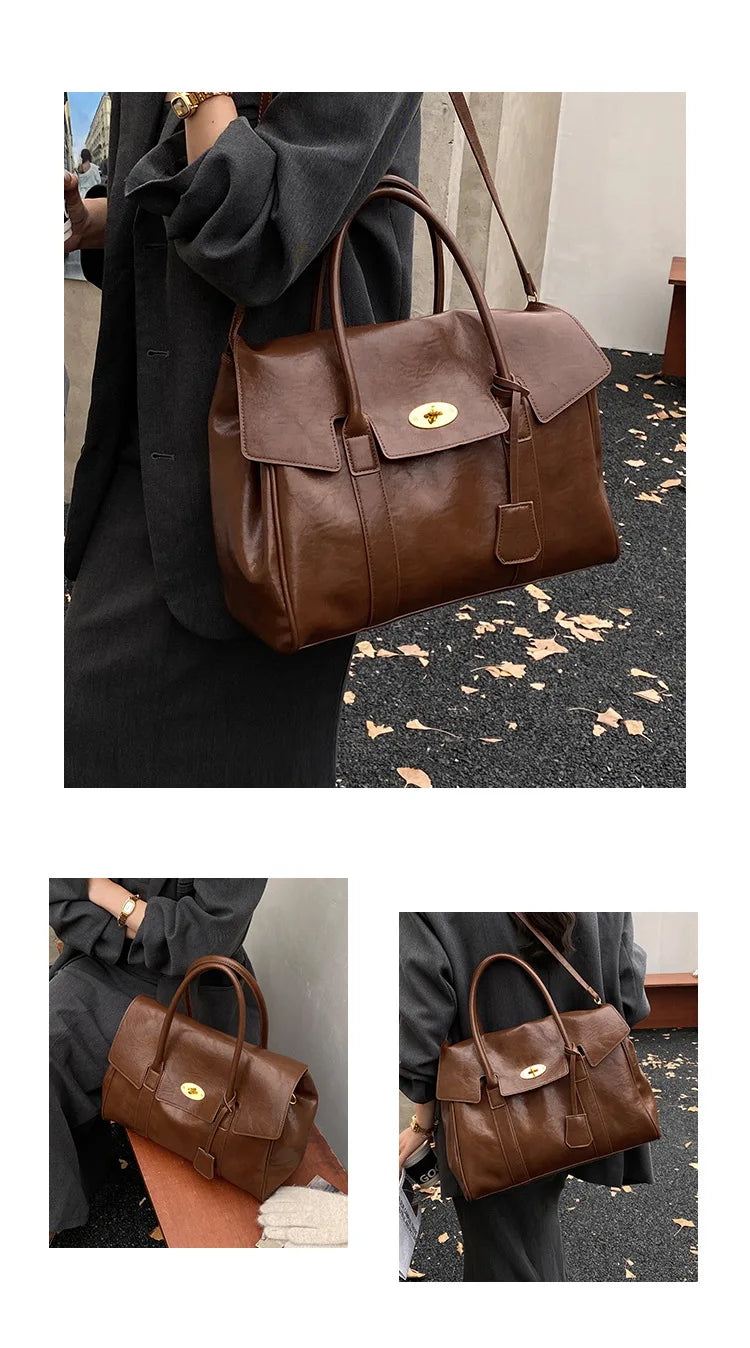 Fashion Women's High-quality Pu Leather Handbag 2026 New Business Large Capacity Commuter Shoulder Crossbody Bags for Women