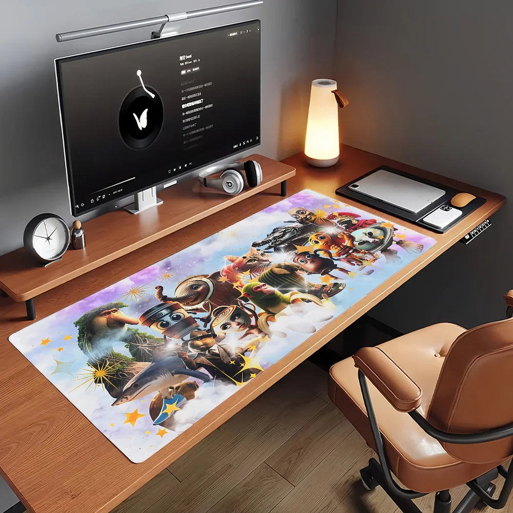 Cartoon Italian Brainrot  Mouse Pad Non-slip Rubber Computer Mat Gamer Balance Decoracion Deskmat Laptop Office Large