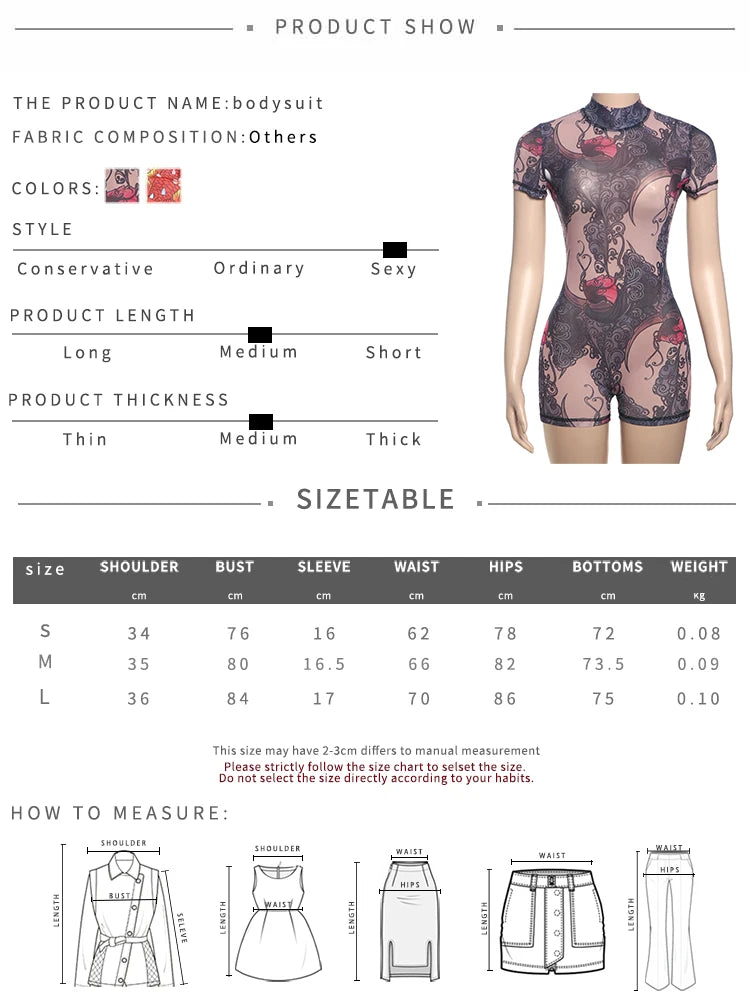 Weird Puss Backless Playsuit Women See Through Shorts Sleeve Peach Buttocks Summer Trend Aesthetic Print Midnight Club Romper