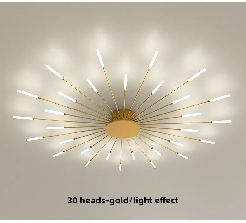 Minimalist LED Ceiling Lamp, Elegant Swirl Firework Design for Living Room, Bedroom, Dining Room