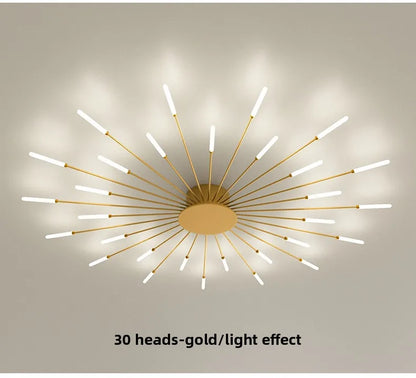 Minimalist LED Ceiling Lamp, Elegant Swirl Firework Design for Living Room, Bedroom, Dining Room