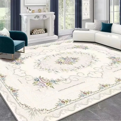 vikama French retro Persian carpet door non-slip mat living room sofa tea table crystal velvet large carpet bedroom bed rug