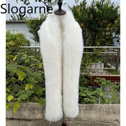 American 180cm Super Long Faux Fox Fur Scarf Winter Women Cosplay Warm Fashion Neck Decor Fluffy Shawl Wrap Luxury Furry Scarves