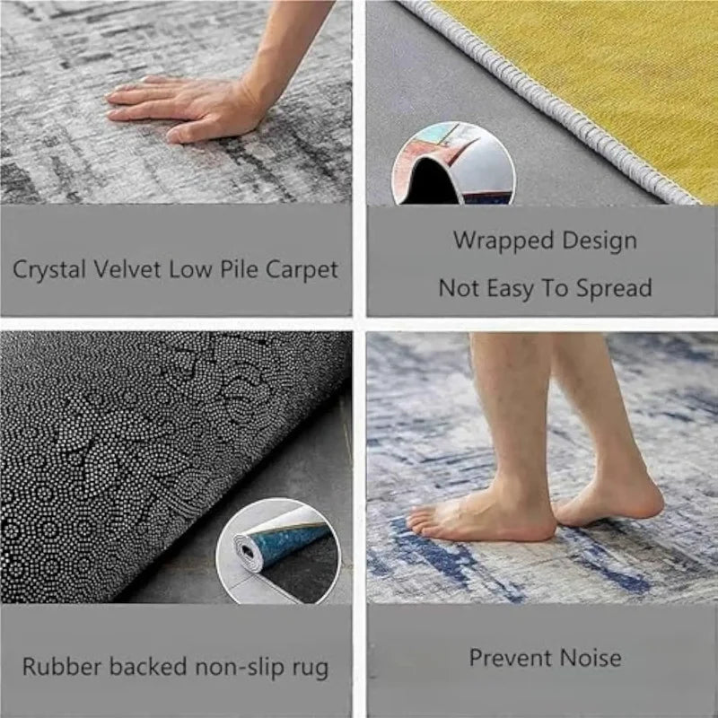 VIKAMA Racing Track Carpet: Washable, Durable Motorcycle Parking Mat for Entryways, Hallways, and Home Interior Decoration