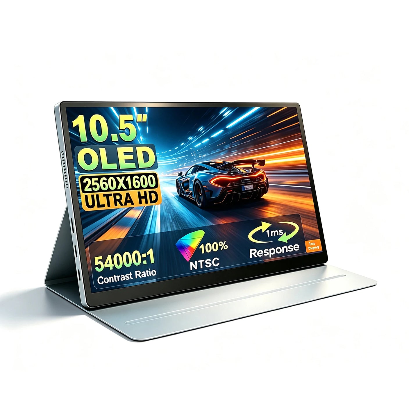 10.5'' FHD Portable Monitor Touch Screen External Monitor with Leather Case for Laptop Macbook Smart Phone Xbox gaming