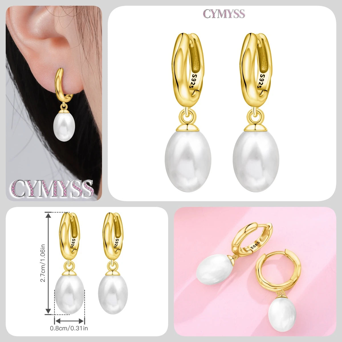 Original 925 Sterling Silver Heart Vintage Luxury Earrings Fashion 18K Gold Hoop Earrings for Women Piercing Jewelry Aretes 2026