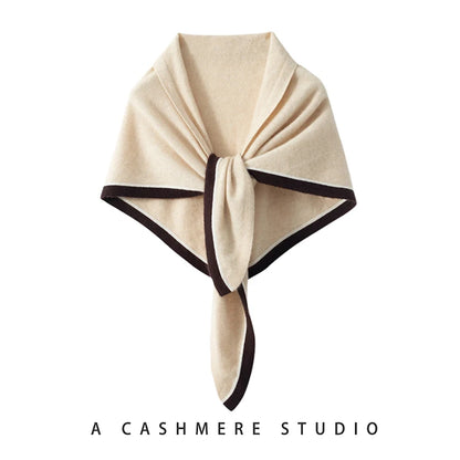 High quality triangular design women's 100% cashmere scarf fashionable shawl winter knitted warm neck protection adult scarf