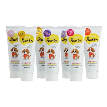 80g Pet Dog Animals Hair Bright Coloring Dyestuffs Hair Bright Safe Dyeing Pigment for Dogs Cats Safe Pet Accessories