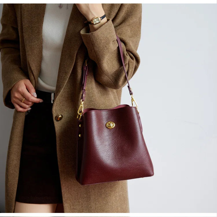 Fashion Women PU Leather Handbags Large Capacity Fashion Female Bucket Shoulder Bag Ladies Messenger Bag Purses and Handbags