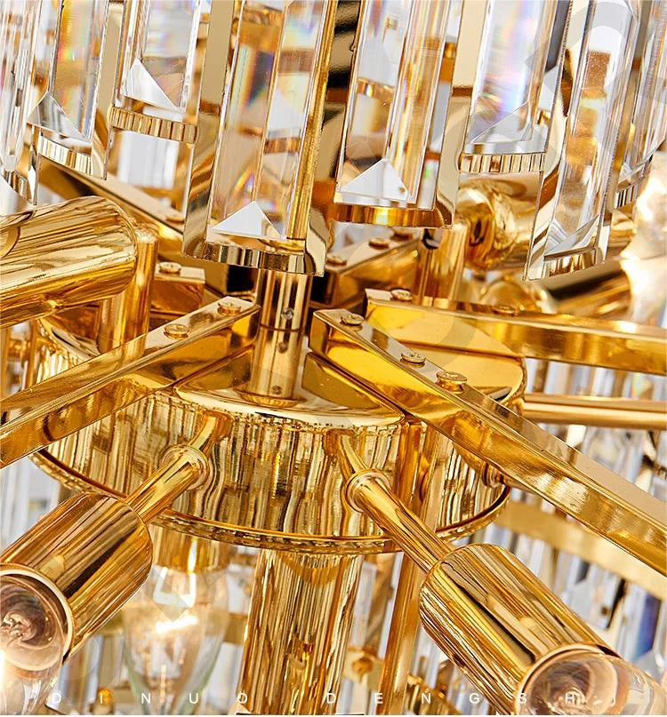 Luxury Dining Living Room Chandelier Modern Round Ceiling Pendant Lights Interior Decoration Golde Crystal Led Ceiling Light