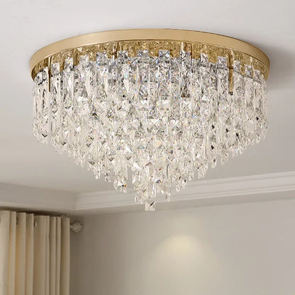 Modern Luxurious Crystal Ceiling Lamp Gold & Silver Color for Living Room Dining Room Bedroom - Elegant Lighting Fixture