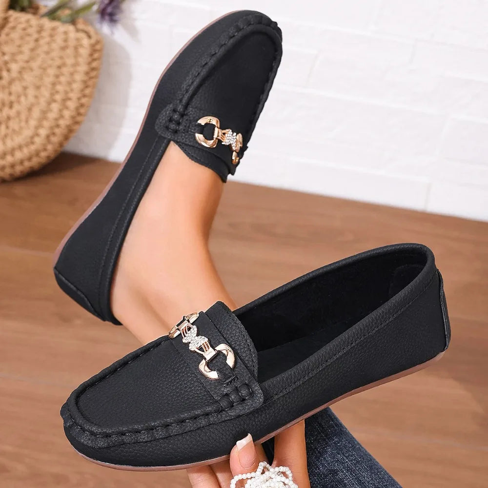 New Women's Casual Slip on Mary Jane Shoes Spring Autumn Fashion Round Toe Solid Soft Sole Flat Loafers Zapatos De Mujer luxury