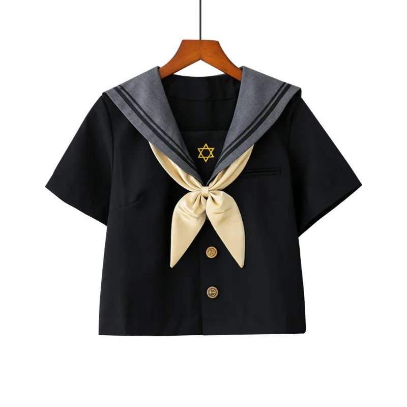Japanese School Uniform For Girls Sweet Lolita Sailor Korean Uniforms Anime Cosplay Long Sleeve 8L9HL3Y6 Shirt Pleated Skirt
