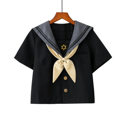 Japanese School Uniform For Girls Sweet Lolita Sailor Korean Uniforms Anime Cosplay Long Sleeve 8L9HL3Y6 Shirt Pleated Skirt