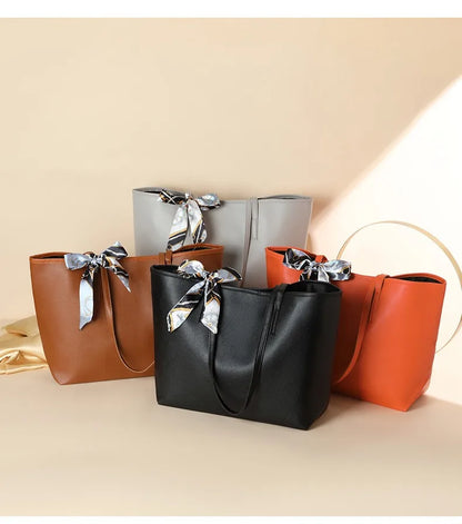 Luxury Handbag Women Bags Designer High Quality Pu Leather Solid Color Shoulder Bags for Women Large Capacity Shopping Tote Bag