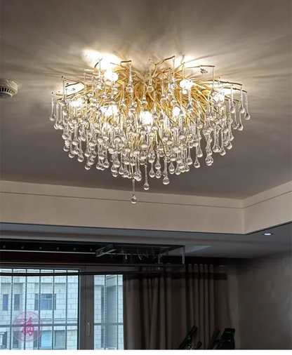 Rectangle Luxury Gold Crystal Chandelier For Dining Living Room Lobby Kitchen Table Modern Lurxy Gold Crystal Celling Chandelier