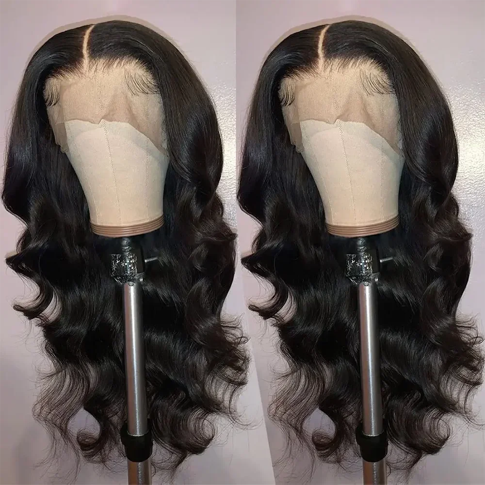 New Body Wave 13*4 Lace Front Synthetic Wigs,Long Glueless Lace Front Wig with Pre Plucked Natrural Hairline and Baby Hair