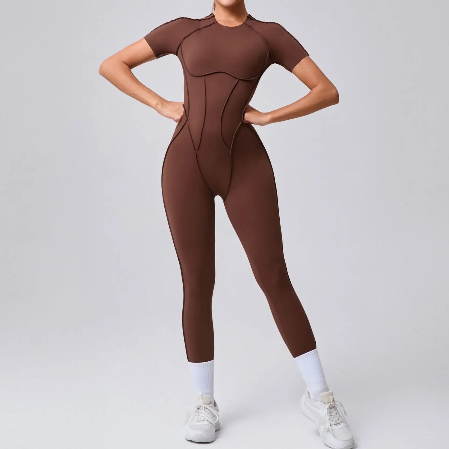 Yoga Sports Fitness Jumpsuits Sets Pants Women's Hip-lifting One-piece Open Back Long-sleeved Outdoors Workout Gym Yoga Bodysuit