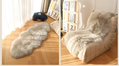 Long Strip Carpet Fluffy Soft Faux Fur Plush Bedroom Bedside Carpets Girl's Room White Home Decoration Rugs Furry Chair Cushion