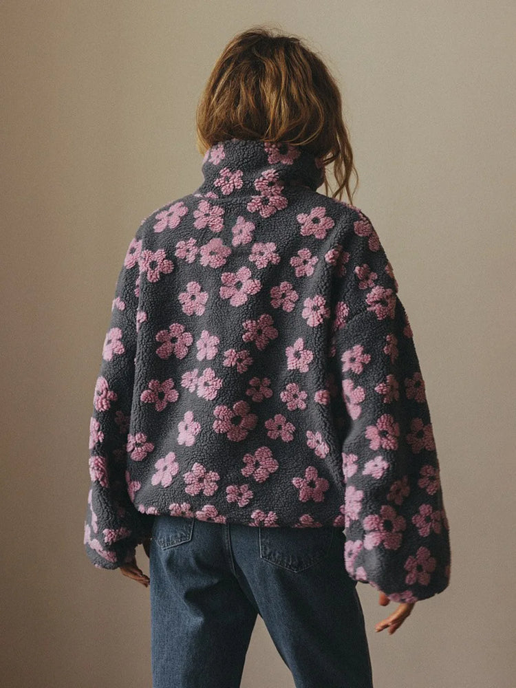Shake Grain Velvet Flower Hoodie 2025 Autumn And Winter New Fashion Hoodie, Warm Furry Hoodie, Woolen Sweater For Women