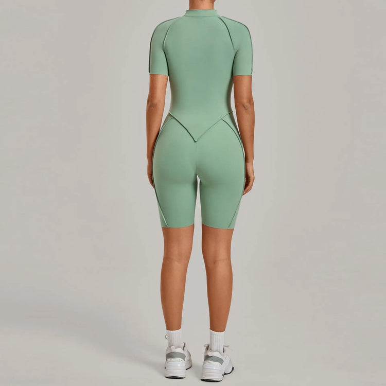 Women's Winter Yoga Jumpsuits Sports Fitness Hip-Lifting Slimming One-piece Zipper Long-Sleeved Outdoor Gym Workout Bodysuits