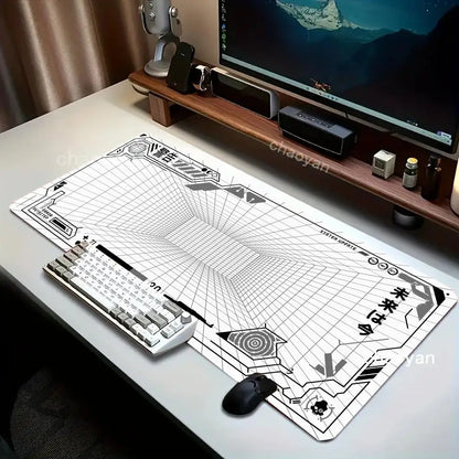 Perspective Grid Desk Mat Gaming Mouse Pad XXL Desktop Keyboard matsGame Anti-slip Desk Mat Computer Accessories Long playmat