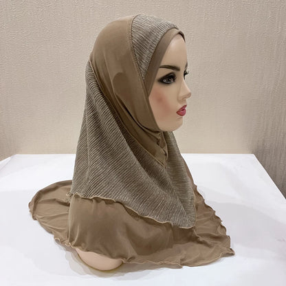 H076 Adults or big girls medium size 70*60cm pray hijab muslim hijab scarf islamic headscarf hat amira pull on headwrap