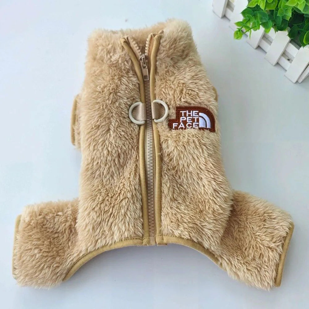 Winter Warm Pet Jumpsuit for Small Dogs Cats Clothes Sport Dog Hoodies Overalls Coat Yorkshire Bulldog Puppy Onesies with Zipper
